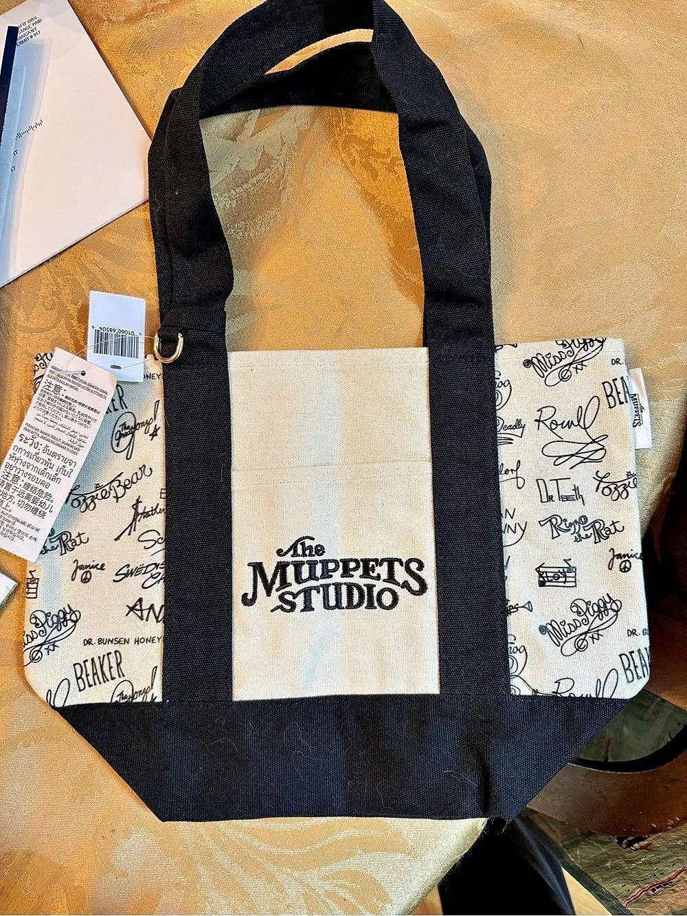 The Muppets Studio Canvas Tote Bag in Black & White Like New